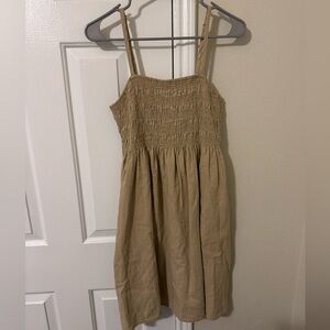 Tan Smocked Sundress